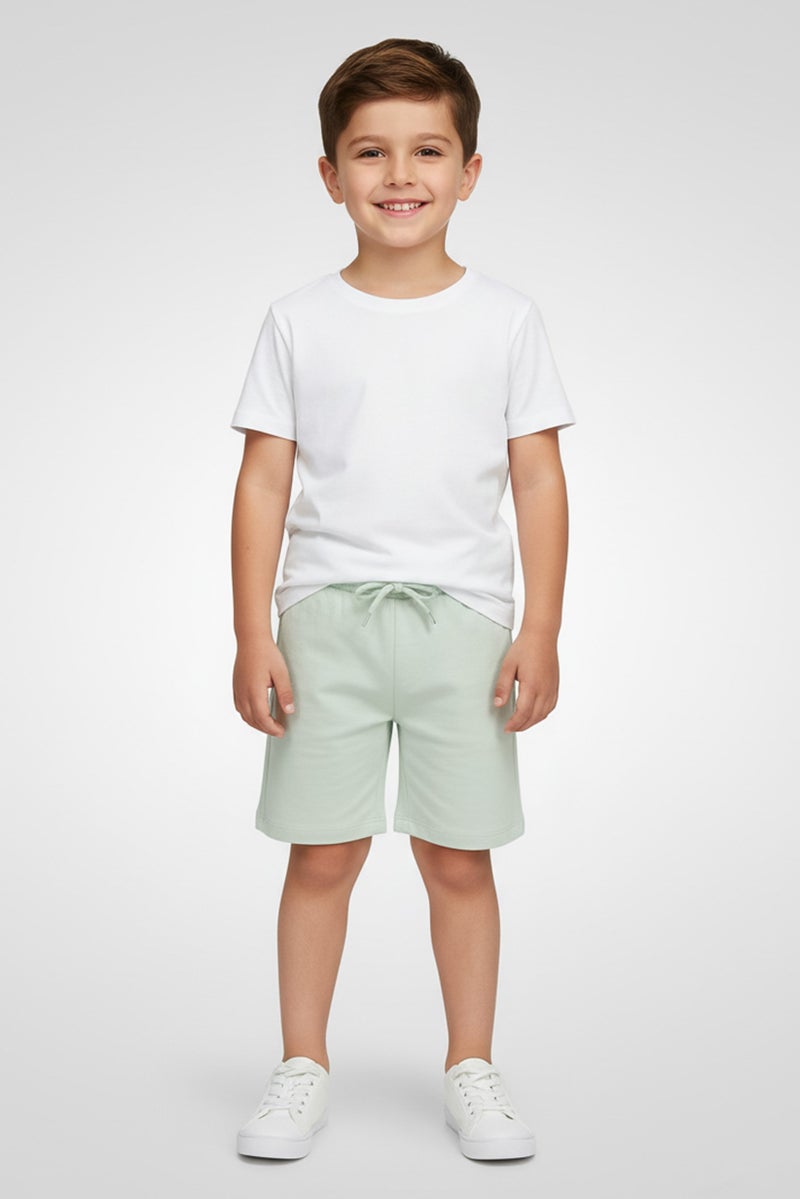 guppy Toddlers Boy Solid Basic Shorts, Mint - Image 1